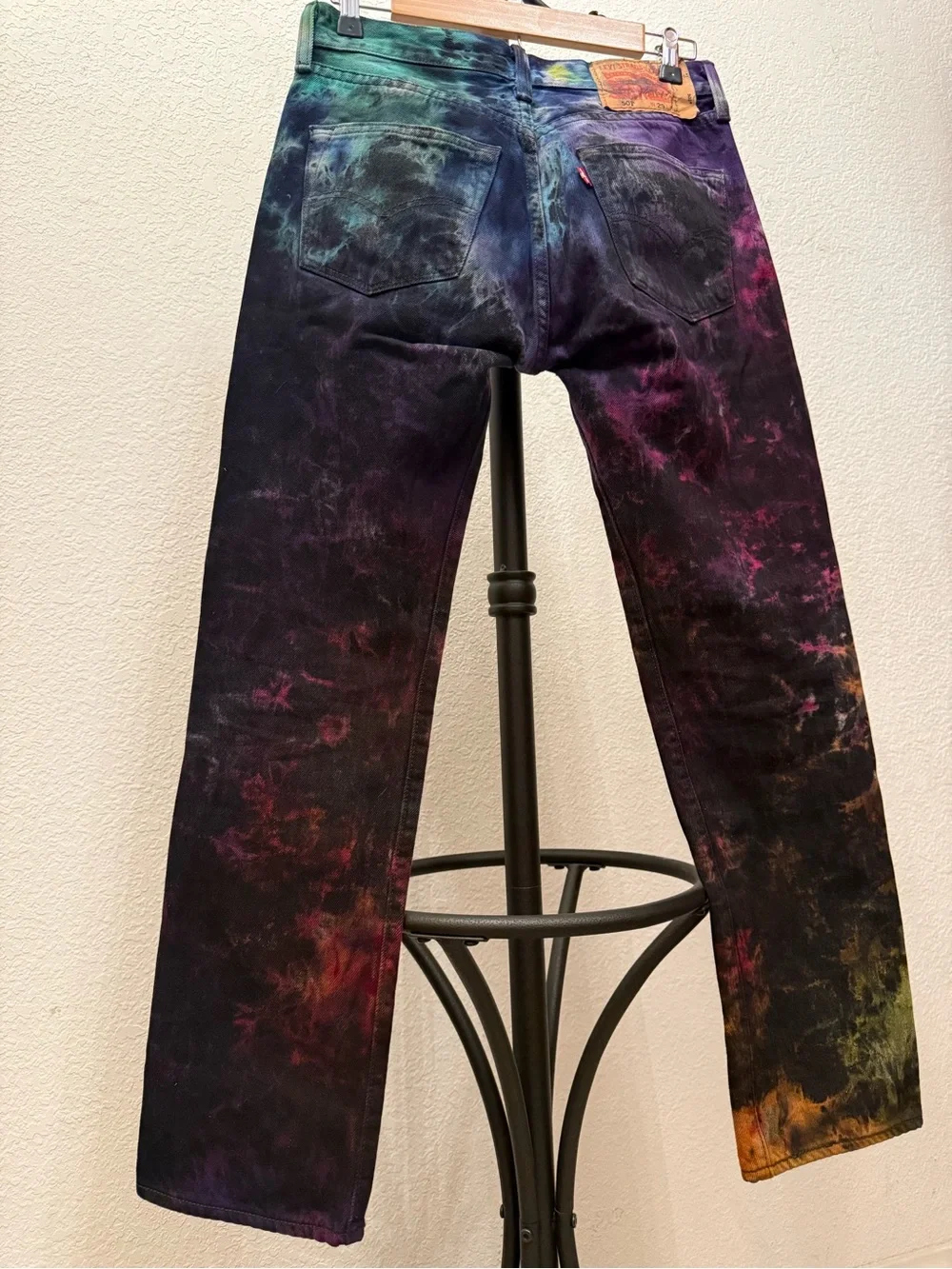 Vintage Levi's 501 button-flies Handcrafted Tie Dye Jeans Made in USA